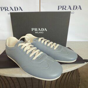 Prada 2EG430 White Deer Leather Men's Sneakers, Size Prada 10, 10.5, 11